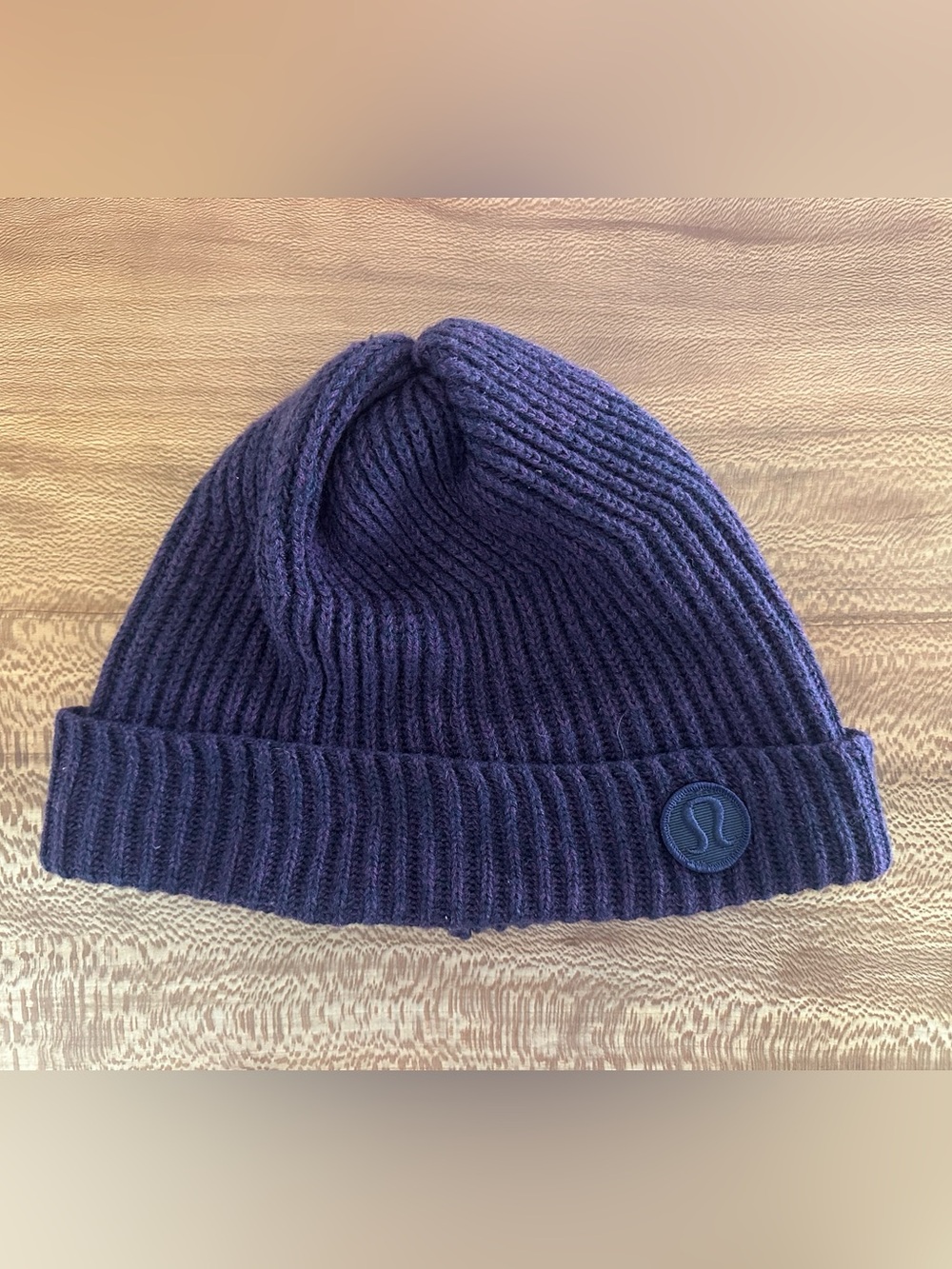 Lululemon Ribbed Knit Beanie Hat Twisted Bliss Toque Berry Yum Yum / Black Grape